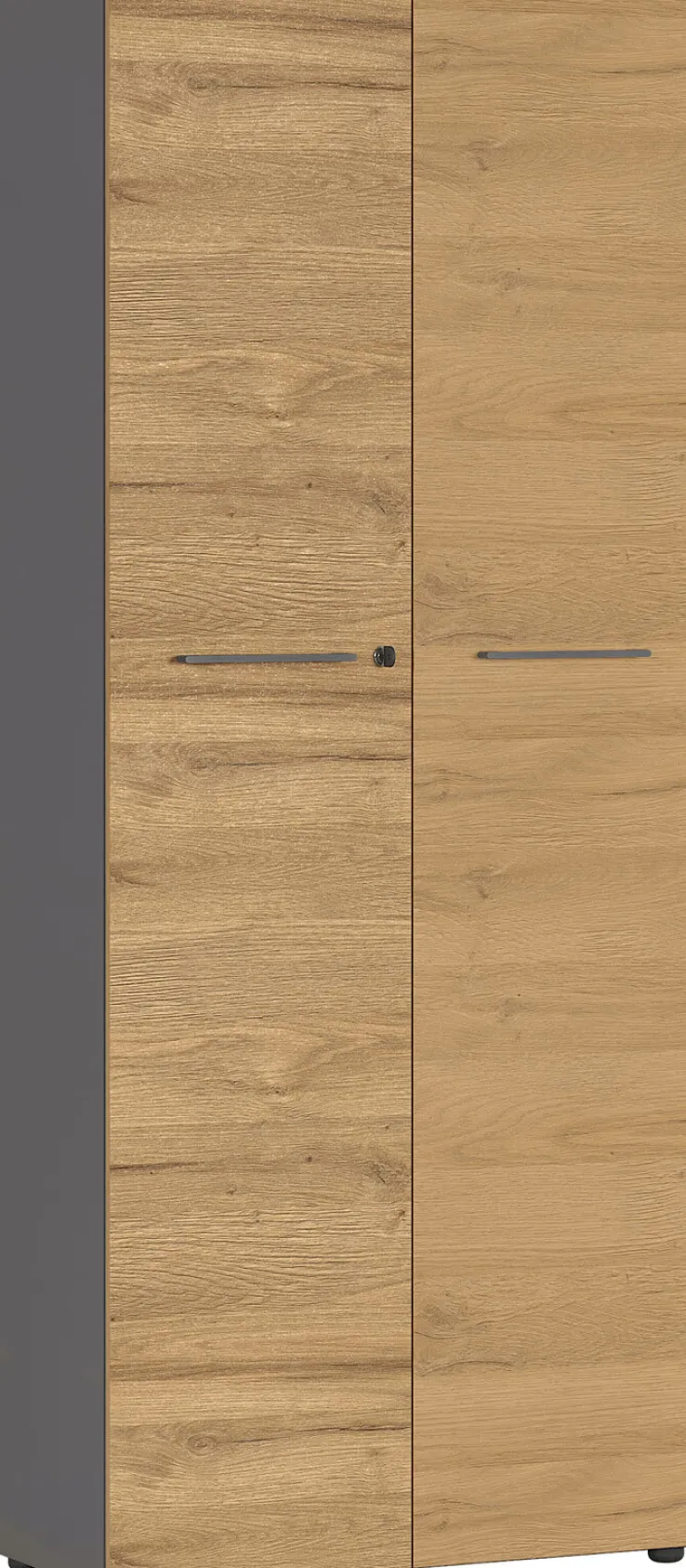 Aktenschrank ISORNO 2-türig 197 cm Graphitgrau/ Eiche