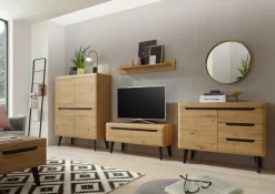 Anbauwand N6 TORGE 4-teilig 361 x 170 cm Eiche Artisan Dekor