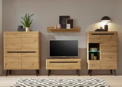 Anbauwand N3 TORGE 4-teilig 344 x 170 cm Eiche Artisan Dekor