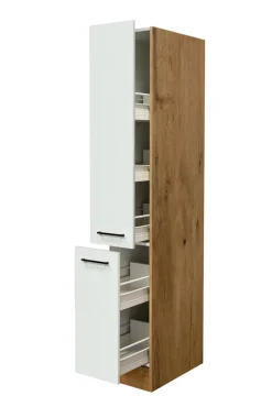 QUARTIER Apothekerschrank Avila Weiß / Braun