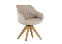 QUARTIER Armlehnenstuhl CHILL Stoffbezug beige/ Gestell Eiche