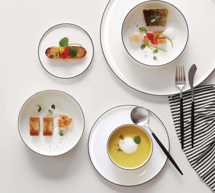 ASA Brotteller OCO ligne noire 6er Set 14,5 cm Keramik