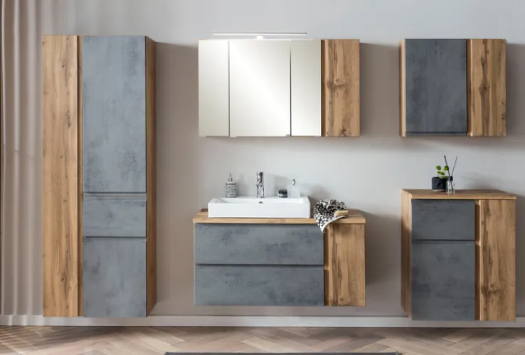 Bad-Hängeschrank GENT hellgrau/braun 65cm