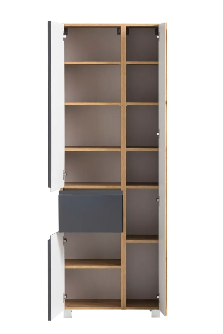 Bad-Hochschrank GENT grau/braun