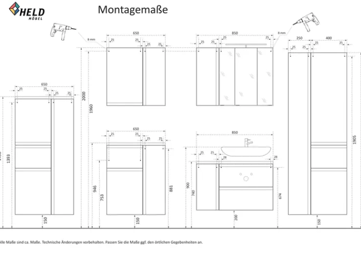 Bad-Hochschrank GENT grau/braun