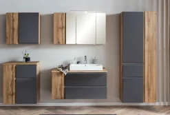Bad-Hochschrank GENT grau/braun