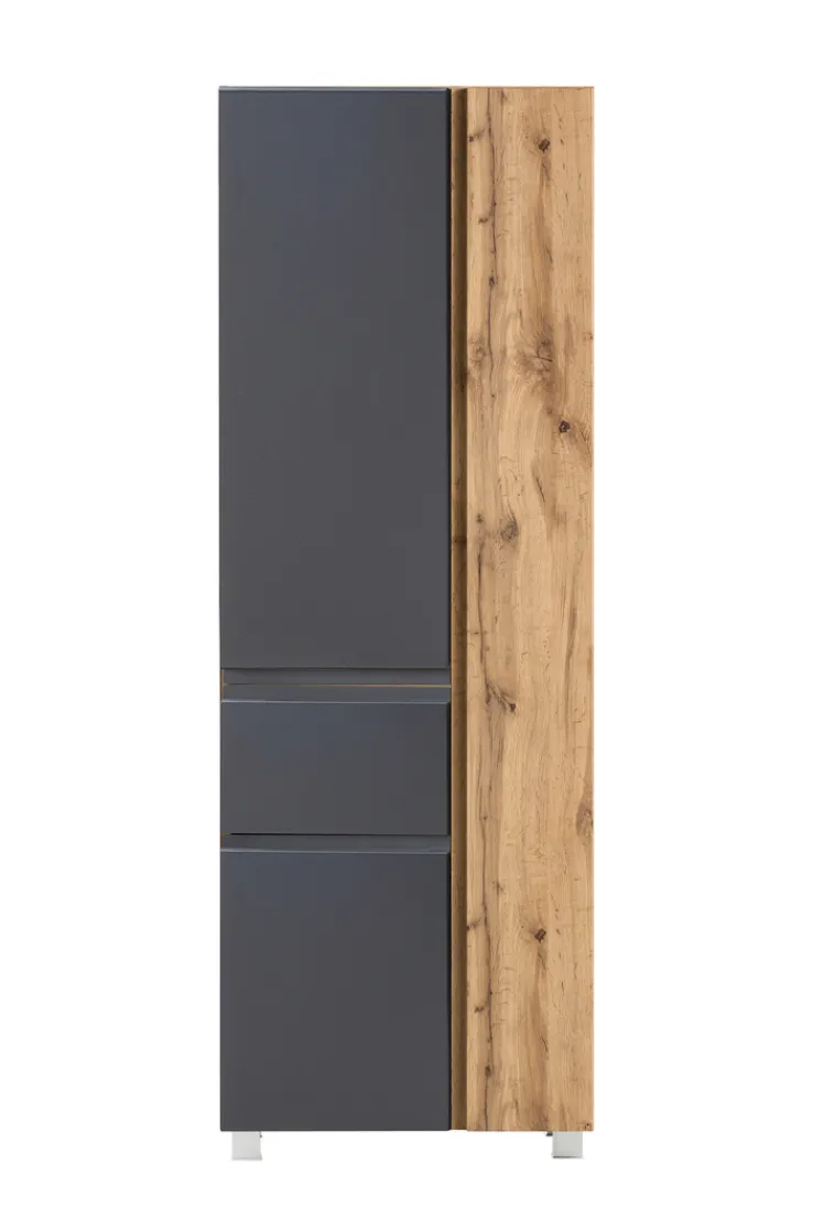 Bad-Hochschrank GENT grau/braun