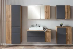 Bad-Hochschrank GENT grau/braun