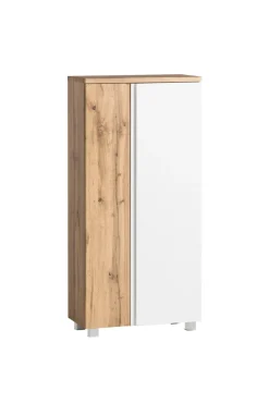 Bad-Midischrank GENT weiß/braun 65cm 2-türig