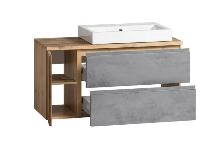 Bad-Waschtisch GENT hellgrau/braun 105cm