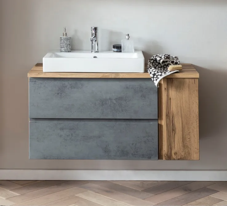 Bad-Waschtisch GENT hellgrau/braun 105cm