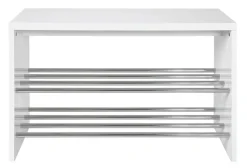 Bank 81 x 55 x 30 cm Holznachbildung weiß