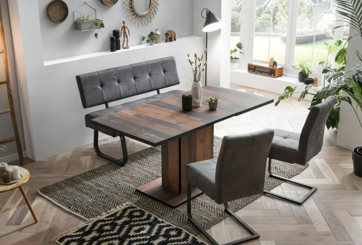 QUARTIER Bank LUISE mit Rückenlehne anthrazit