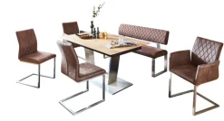 Bank MOKA II-KG CREAM edelstahl /hellbraun