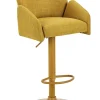 Barhocker POLLY, Metall/Textil, 52 x 53 x 96-117 cm Gelb