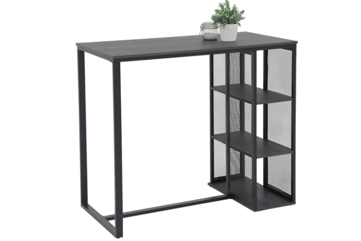 QUARTIER Bartisch CLARENCE dunkelgrau/Eicheoptik