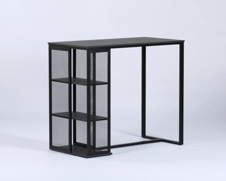 QUARTIER Bartisch CLARENCE dunkelgrau/Eicheoptik