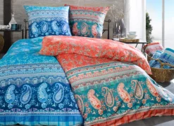 bassetti Mako-Satin-Bettwäsche ANACAPRI V1 155 x 220 cm rot