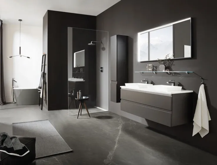 b.collection Waschplatz STRAIGHT 141,2 cm Cosmos Grey matt