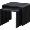 Beistelltisch 2er Set WILLA Teakholz schwarz