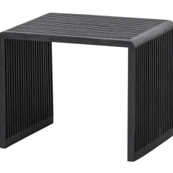 Beistelltisch 2er Set WILLA Teakholz schwarz