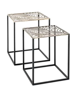 Beistelltisch 2er-Set 35x45 cm 40x50 cm bronzefarbig/schwarz