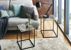 Beistelltisch 2er-Set 35x45 cm 40x50 cm bronzefarbig/schwarz