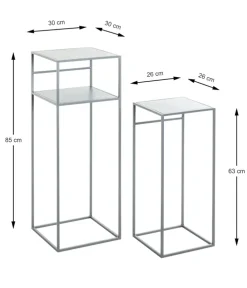 Beistelltisch 2er-Set 30x85x30 cm 26x63x26 cm grau