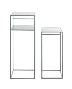 Beistelltisch 2er-Set 30x85x30 cm 26x63x26 cm grau