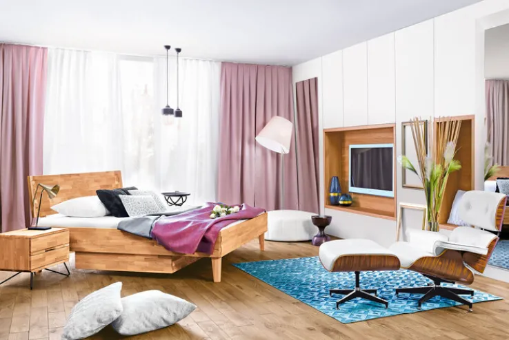 TRAUMWERKSTATT Bettkasten ATLANTA 96 x 14 x 62 cm Kernbuche massiv geölt