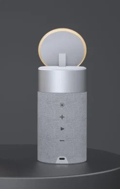 Bluetooth-Lautsprecher mit Ladefunktion und Nachtlicht grau