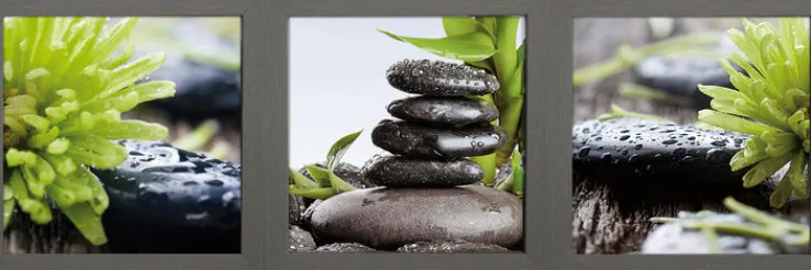 BÖNNINGHOFF Bild mit Rahmen WELLNESS 3er Set