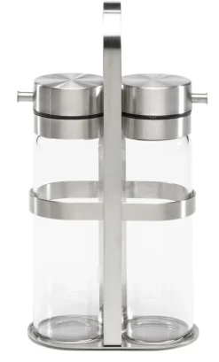 bongusto Essig- & Öl Flasche HANNA 3-teilig transparent /silberfarbig