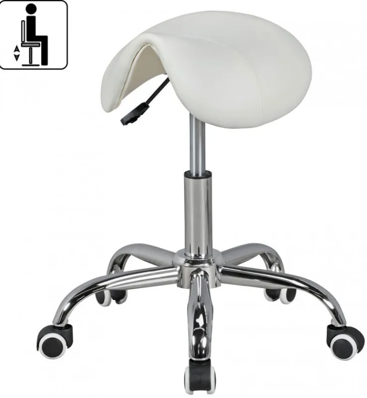 Bürohocker 60 x 60 cm weiß silber