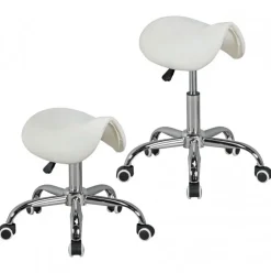 Bürohocker 60 x 60 cm weiß silber