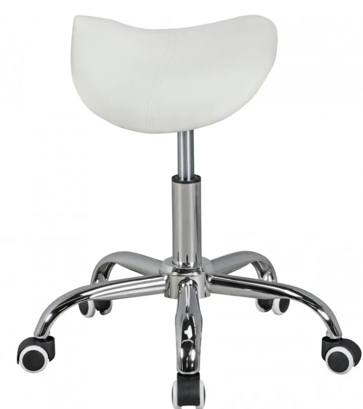 Bürohocker 60 x 60 cm weiß silber