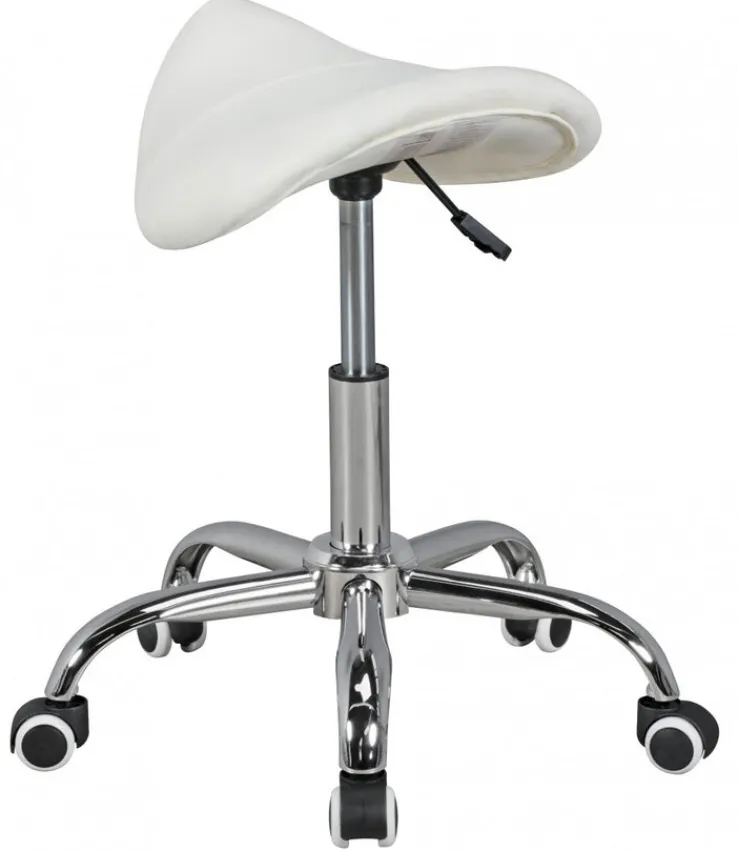 Bürohocker 60 x 60 cm weiß silber