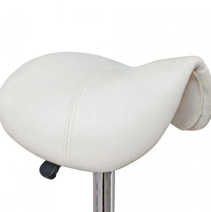 Bürohocker 60 x 60 cm weiß silber