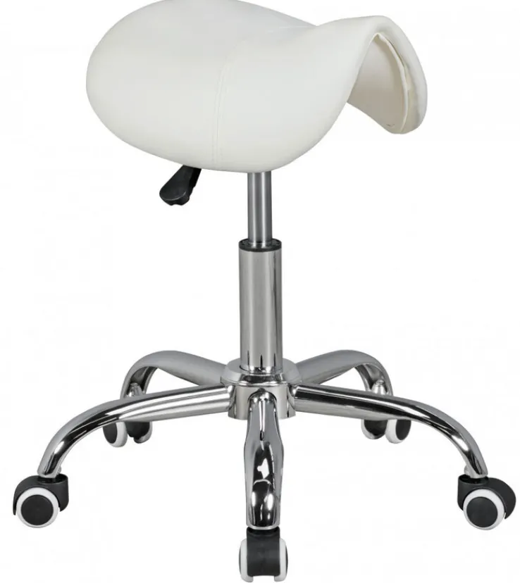 Bürohocker 60 x 60 cm weiß silber