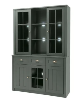 Buffetschrank ASCOT 130 x 196 x 43 cm grün/goldfarbig
