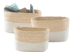 casaNOVA Aufbewahrungskorb 23 x 18 cm weiß/ beige