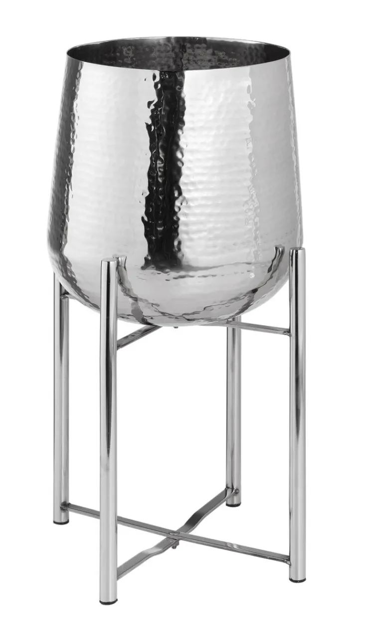 casaNOVA Übertopf 39 cm Edelstahl silberfarbig