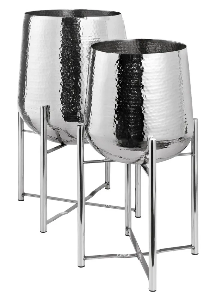 casaNOVA Übertopf 39 cm Edelstahl silberfarbig