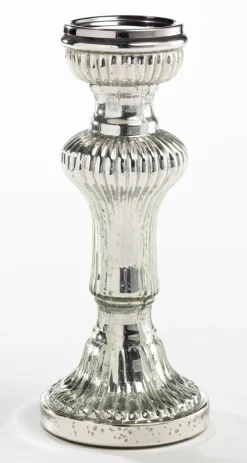 casaNOVA Kerzenständer groß 30 cm silberfarbig