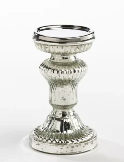 casaNOVA Kerzenständer klein 16 cm silberfarbig