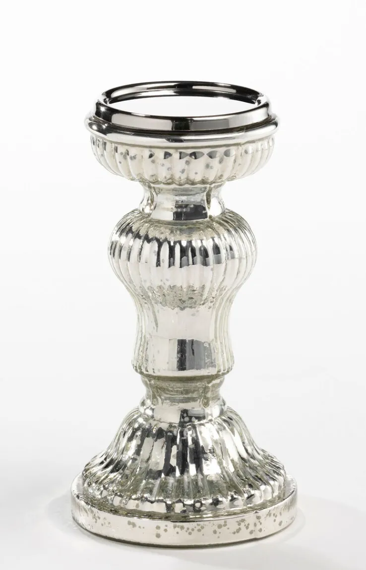 casaNOVA Kerzenständer mittel 21 cm silberfarbig