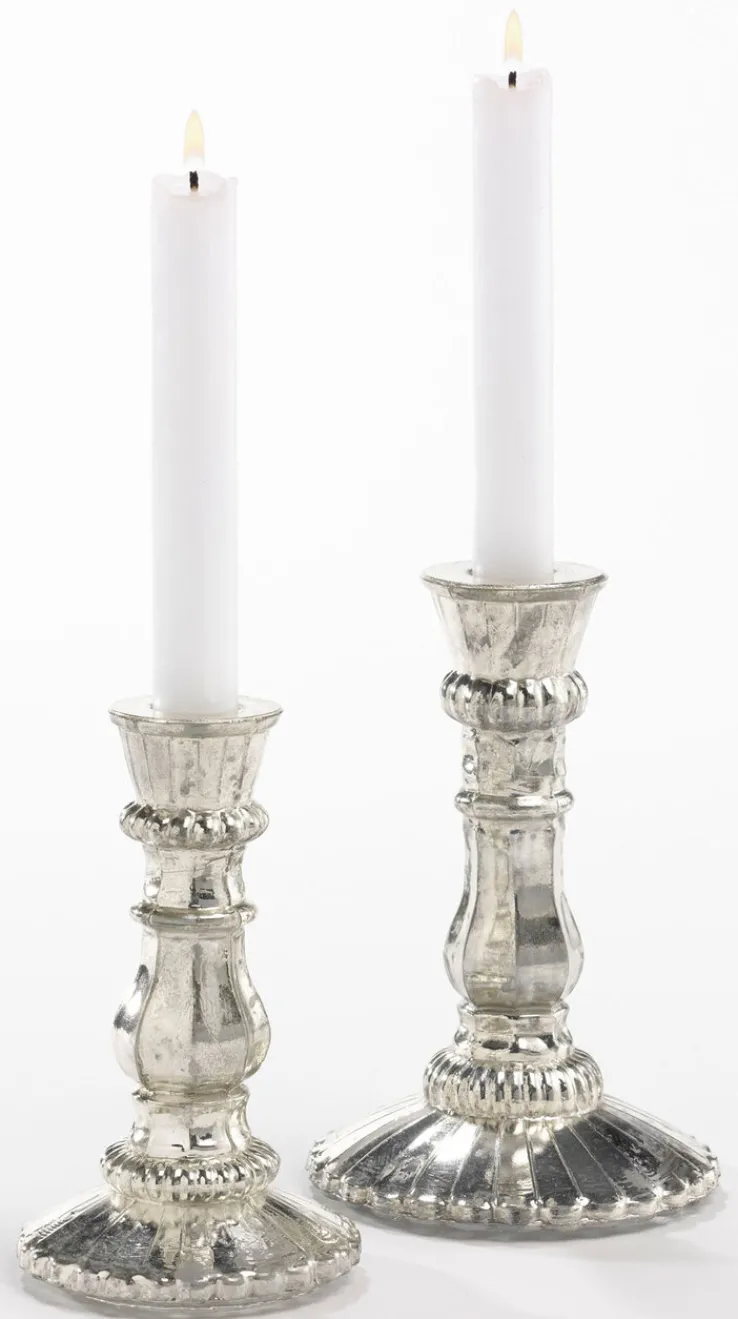 casaNOVA Kerzenständer mittel 21 cm silberfarbig