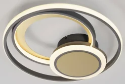 casaNOVA LED Deckenlampe YLON 50 cm schwarz /goldfarbig