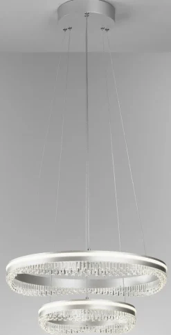 casaNOVA LED Pendelleuchte AUDREY 50 cm silberfarbig