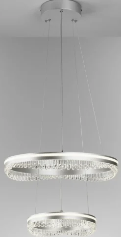 casaNOVA LED Pendelleuchte AUDREY 50 cm silberfarbig